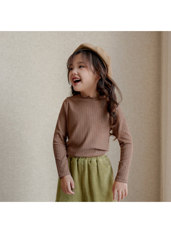 Luson Chen Dazhu Girls Lace Trim Long Sleeve Fitted Round Neck Base Shirt Autumn New Stylish Children's Innerwear Top New Year Outfit - Image 3