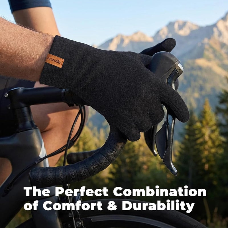 ACUSHLA 100% Merino Wool Touch Screen Lightweight Base Layer Ski Inner Glove for Men and Women - Image 4