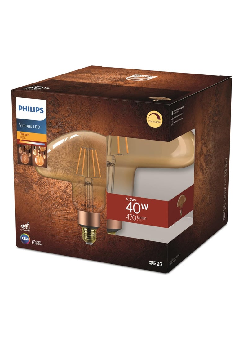 Philips - Philips Classic Mushroom LED Bulb 5.5W - E27 Base 1800K, Dimmable Gold - Image 1