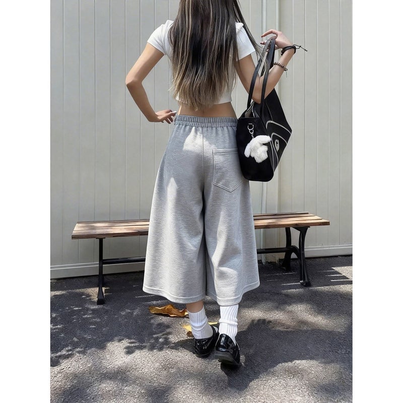 Women's Loose Fit High Waist 7/8 Length Casual Pants - Image 2
