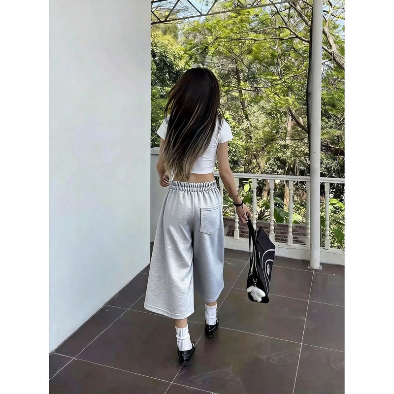 Women's Loose Fit High Waist 7/8 Length Casual Pants - Image 3