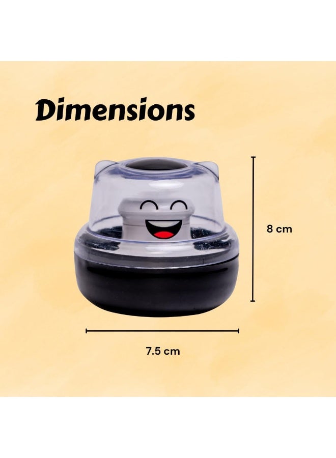 Adore Wow Puff Powder Set Baby Care After-Bath Powder Puff With Portable Talcum Powder Holder Box Smiley Black - Image 2