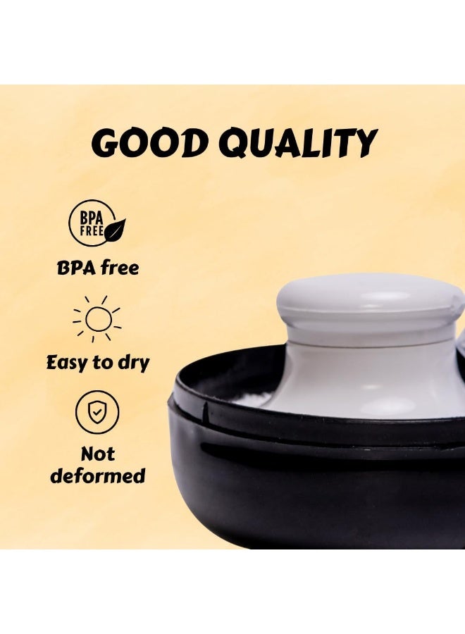 Adore Wow Puff Powder Set Baby Care After-Bath Powder Puff With Portable Talcum Powder Holder Box Smiley Black - Image 5