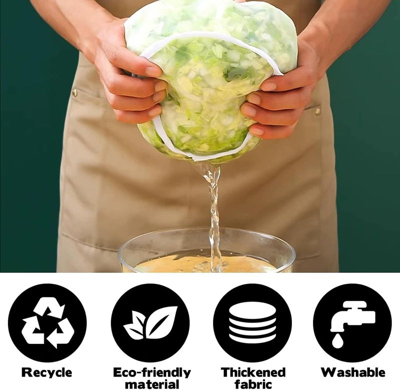 SYOSI Reusable Cheesecloth Bags for Straining,Large Capacity Nylon Food Filter Bags for Nut Milk, Juice, Oat Milk, Vegetable Juice, Fine Mesh Multi-Purpose Squeeze Bags, 10 Pcs - Image 3