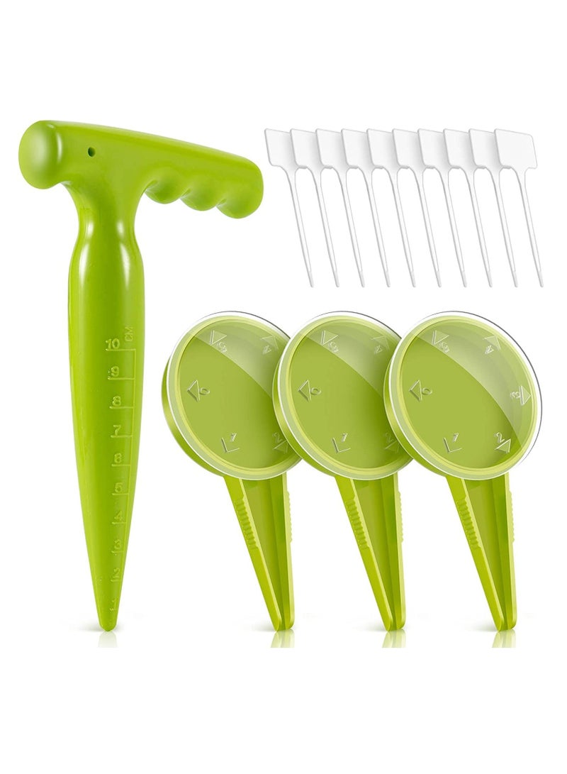 Y&D SYOSI 14pcs Seed Dispenser Set, Adjustable Garden Hand Planter Seeder Tool with 5 Dial Settings, T-Type Plastic Plant Labels Tags - Image 1