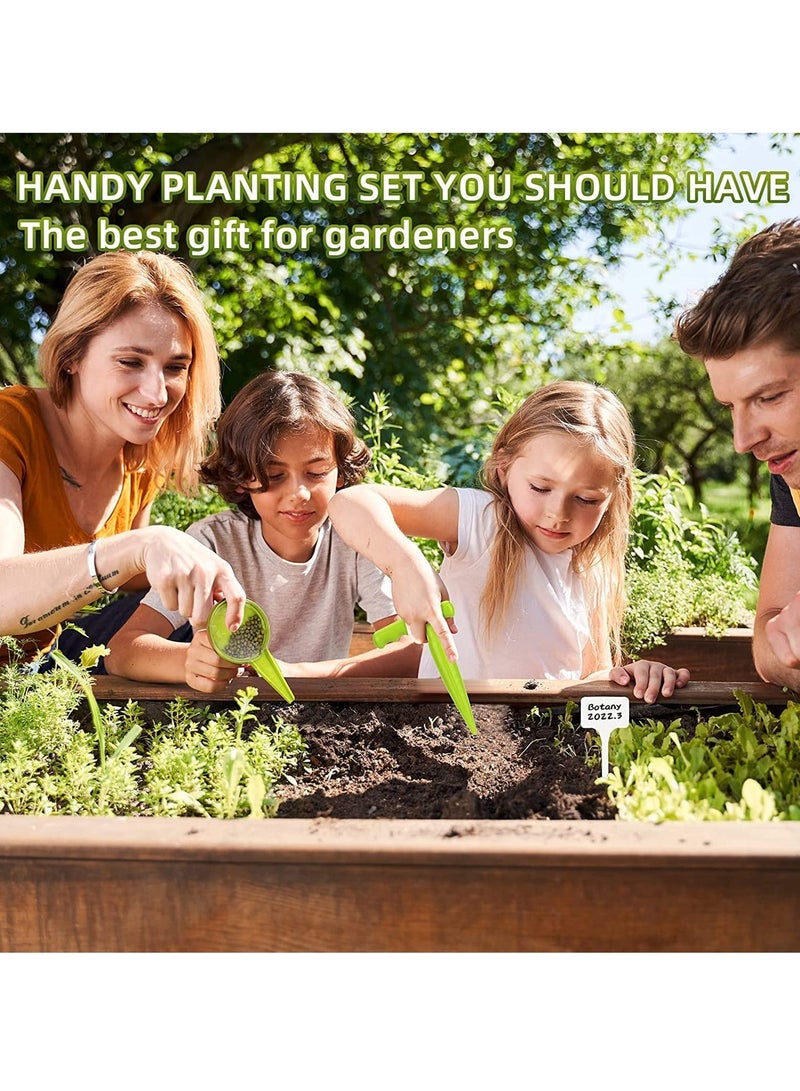 Y&D SYOSI 14pcs Seed Dispenser Set, Adjustable Garden Hand Planter Seeder Tool with 5 Dial Settings, T-Type Plastic Plant Labels Tags - Image 2