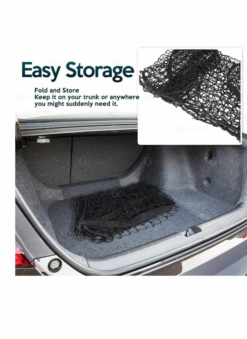 Excefore - Mesh Storage Net, Three Pocket Black Mesh Trunk Cargo Organizer, Trunk Net for Back of Truck Cargo Organizer, Durable Expandable Mesh Cargo Organizer Storage Net - Image 1