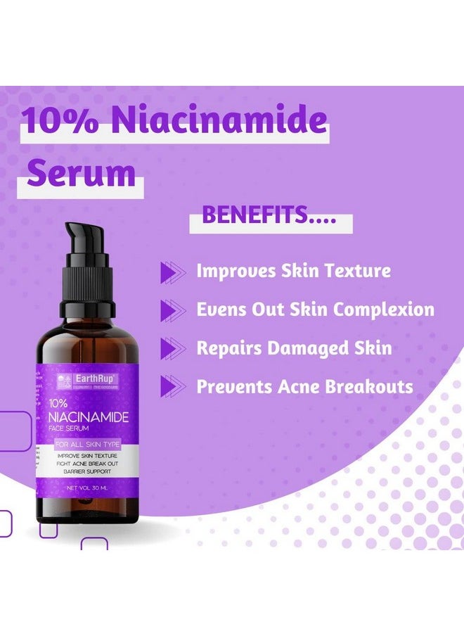 EarthRup EarthRup Niacinamide Face Serum For Face Contains Hyaluronic Acid Improve Skin Texture | Aloe vera Extract Fight Acne Suits All Skin Types Pack Of 30 Ml  - Image 2