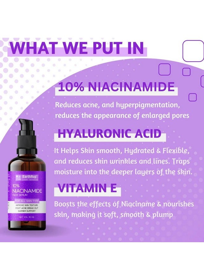 EarthRup EarthRup Niacinamide Face Serum For Face Contains Hyaluronic Acid Improve Skin Texture | Aloe vera Extract Fight Acne Suits All Skin Types Pack Of 30 Ml  - Image 4