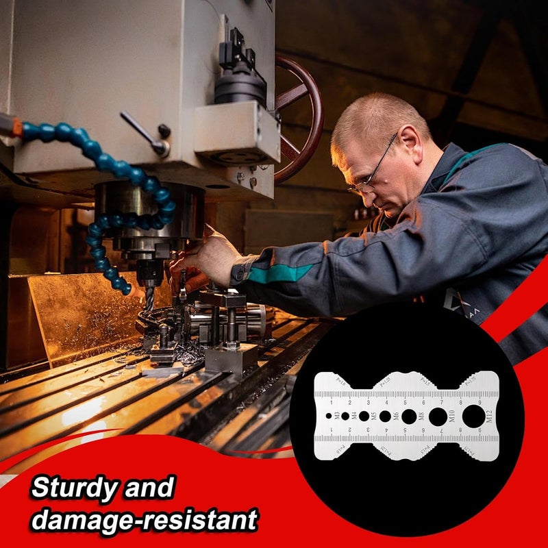 Stainless Steel Bolt Measuring Tool Pitch Ruler for Mechanics Engineers Garage Workshop - Image 3