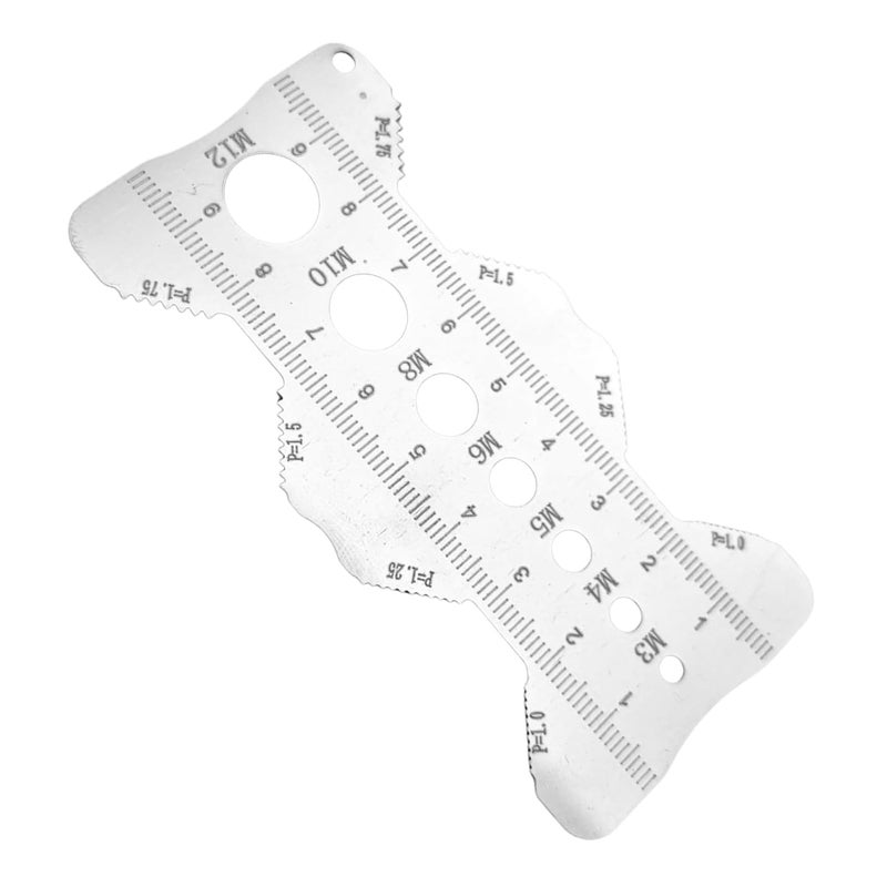 Stainless Steel Bolt Measuring Tool Pitch Ruler for Mechanics Engineers Garage Workshop - Image 1