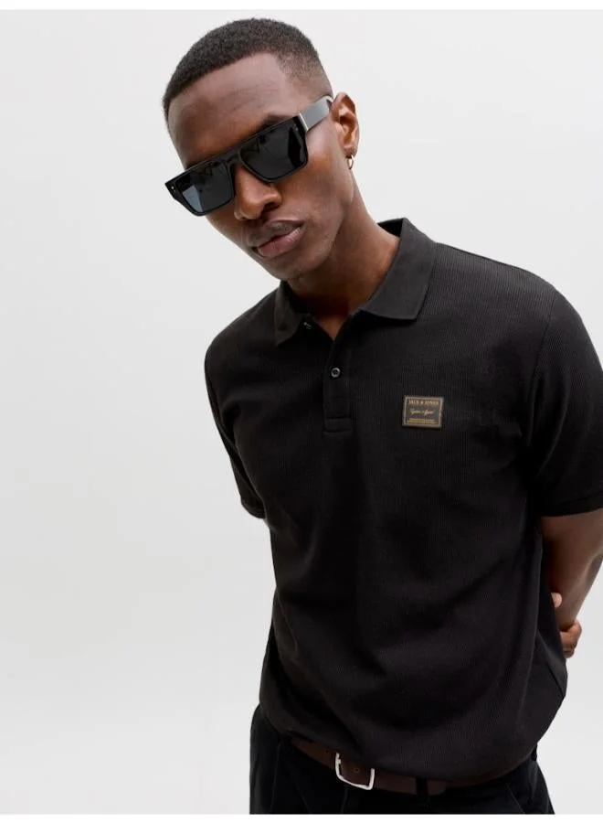 JACK & JONES Black Short sleeve Regular fit polo for Men | Best Price UAE