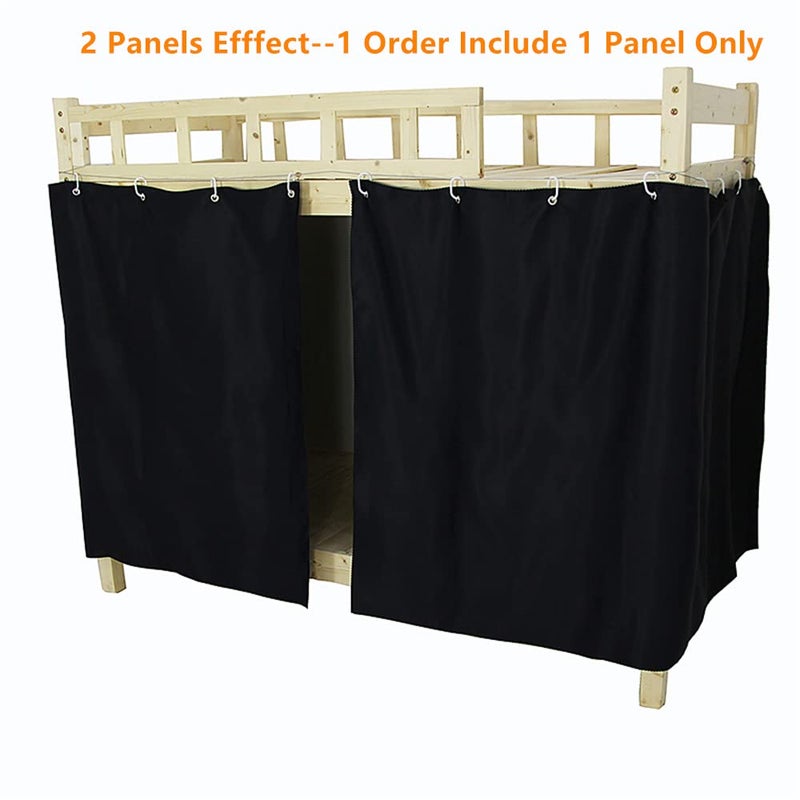 Gxi Black Blackout Bottom Bunk Bed Curtain Privacy Canopy Single Bed Shading Decor Loft Under Dormitory Bed Curtain,1PC - Image 2