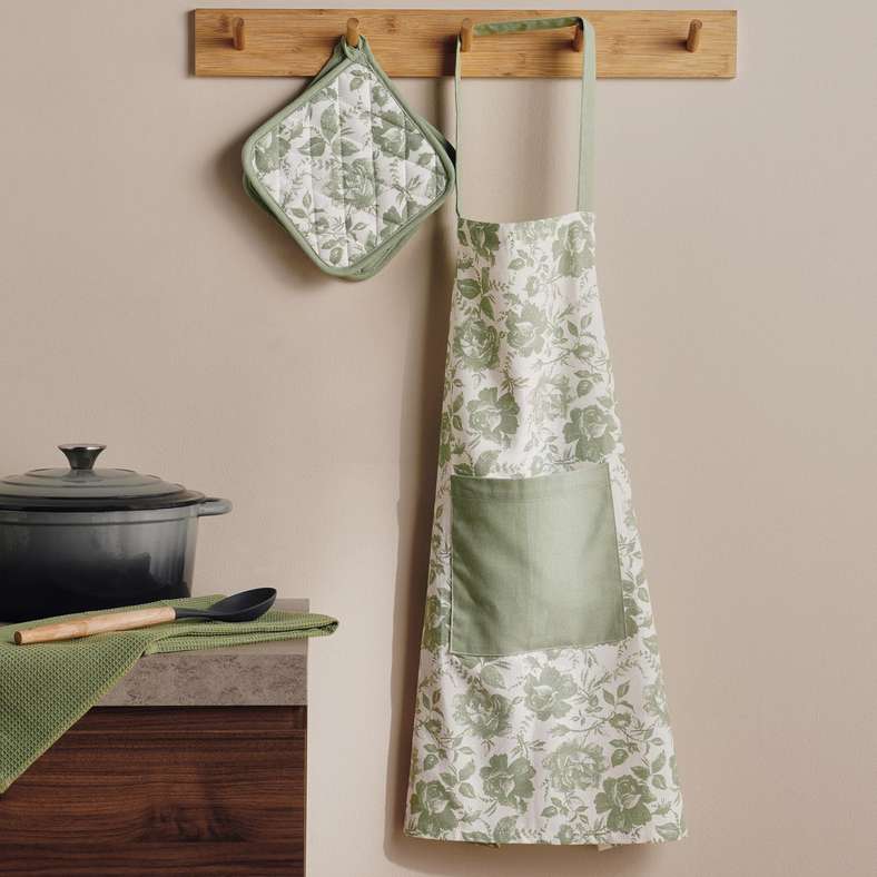 Pan Home مئزر قطن باللون الساج مطبوع للنساء