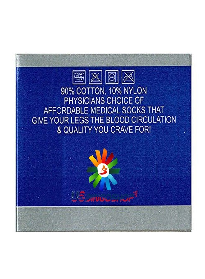 USBingoshop متجر USBingoshop، 12 زوجًا من الجوارب القطنية لمرضى السكري، معتمدة من الأطباء، مقاس 10-13 (12 زوجًا، لون أبيض) - Image 4