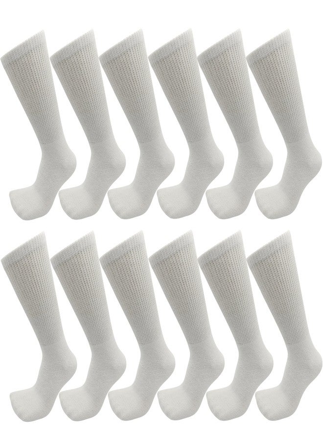 USBingoshop متجر USBingoshop، 12 زوجًا من الجوارب القطنية لمرضى السكري، معتمدة من الأطباء، مقاس 10-13 (12 زوجًا، لون أبيض) - Image 5