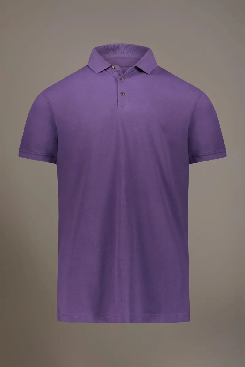 Doppelganger Purple Short sleeve polo 100% cotton piquet - Purple for Men | Best Price UAE