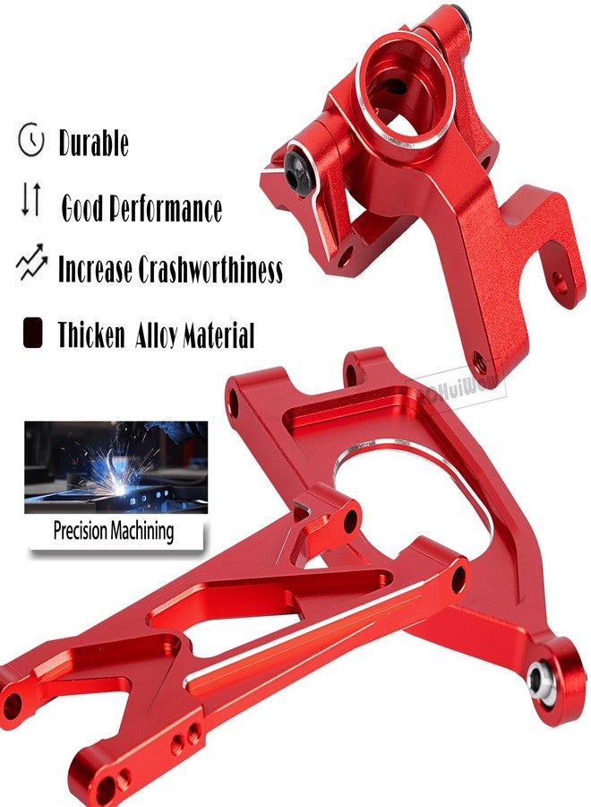RCHuiWow RC Upgrades Part for 1/10 Gorgon 2WD RTR Brushed Monster Truck(ARA3230T1),Aluminium Alloy Suspension Arms & Caster Block C Hub & Steering Blocks & Rear Stub Axle Carriers,Red - Image 3