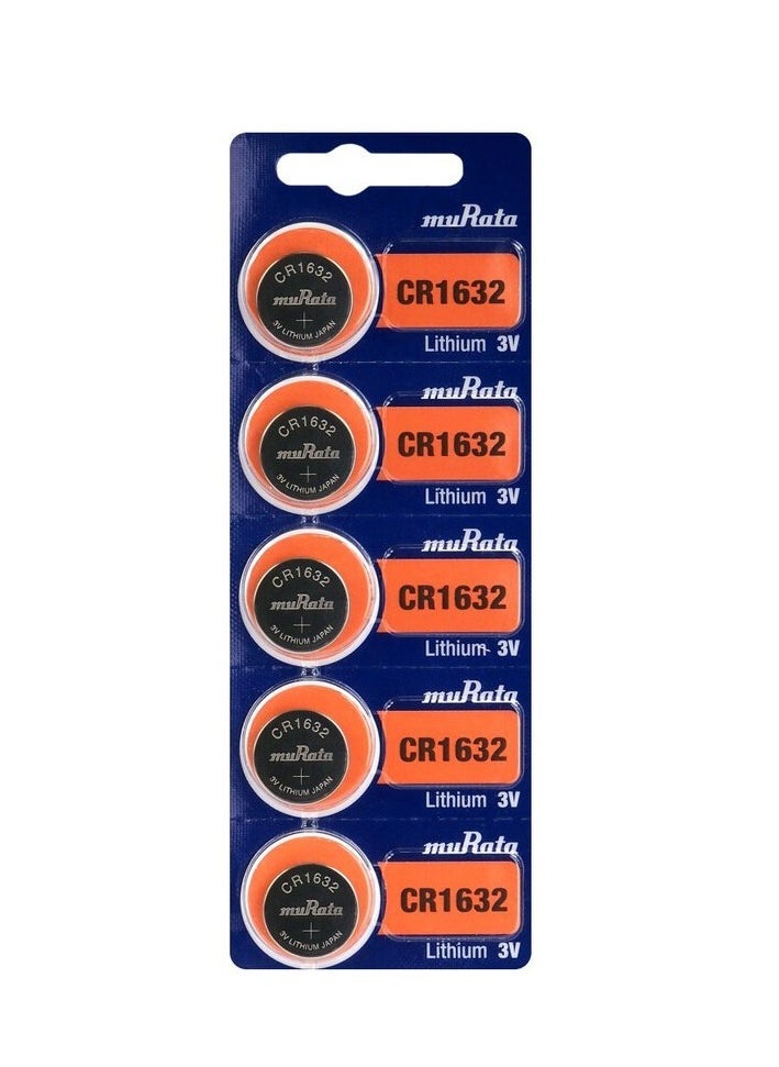 muRATA - CR1632 Lithium 3V Battery 5 Pcs - Image 1