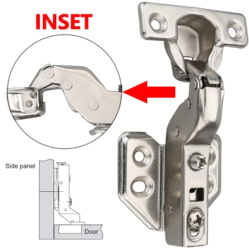 Luokim 26mm Mini Cup Soft Close Cabinet Hinges for Thin Door Inset Concealed Cabinet Hinge with Screws Nickel Finish 2 Pcs - Image 3