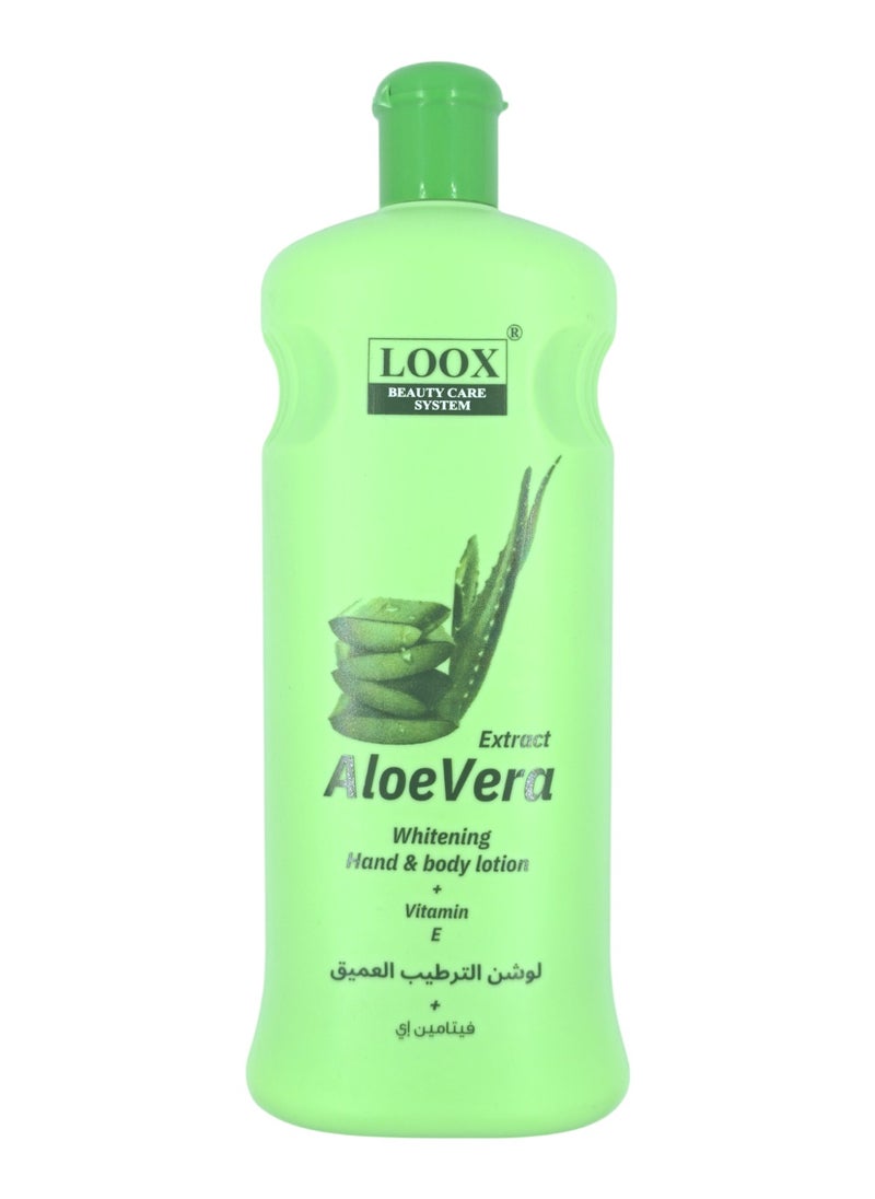 LOOX BEAUTY CARE SYSTEM Lotion Extract  Aloe Vera  Whitening Hand & body + Vitamin E 600 ML  - Image 1