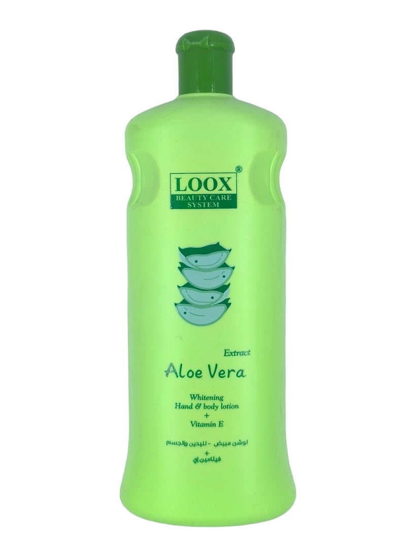 LOOX BEAUTY CARE SYSTEM Lotion Extract  Aloe Vera  Whitening Hand & body + Vitamin E 600 ML  - Image 3