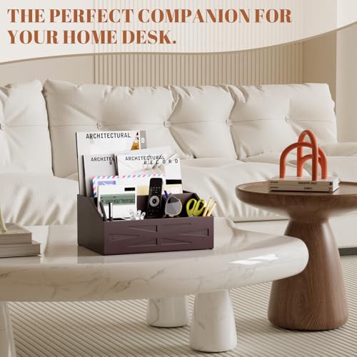 BELO VALE Large Mail Organizer Countertop,Farmhouse Desk and Kitchen Countertop Storage, Letter Sorter, Desk Mail Organizer and Bill Organizer, Desktop File and Paper Holder - Image 4