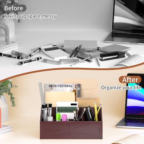 BELO VALE Large Mail Organizer Countertop,Farmhouse Desk and Kitchen Countertop Storage, Letter Sorter, Desk Mail Organizer and Bill Organizer, Desktop File and Paper Holder - Image 5