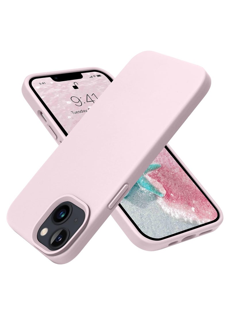 Generic - Silicone Case Compatible with iPhone 13 and iPhone 14, Slim Liquid Silicone, Layers of Soft Gel Rubber Shockproof, Protective Phone Case Cover with TPU Lining Compatible With iPhone 13 and iPhone 14 (Sand Pink) - Image 1
