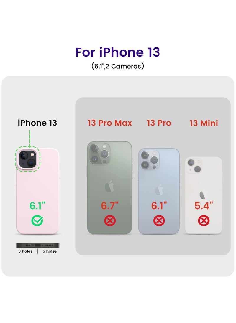 Generic - Silicone Case Compatible with iPhone 13 and iPhone 14, Slim Liquid Silicone, Layers of Soft Gel Rubber Shockproof, Protective Phone Case Cover with TPU Lining Compatible With iPhone 13 and iPhone 14 (Sand Pink) - Image 1