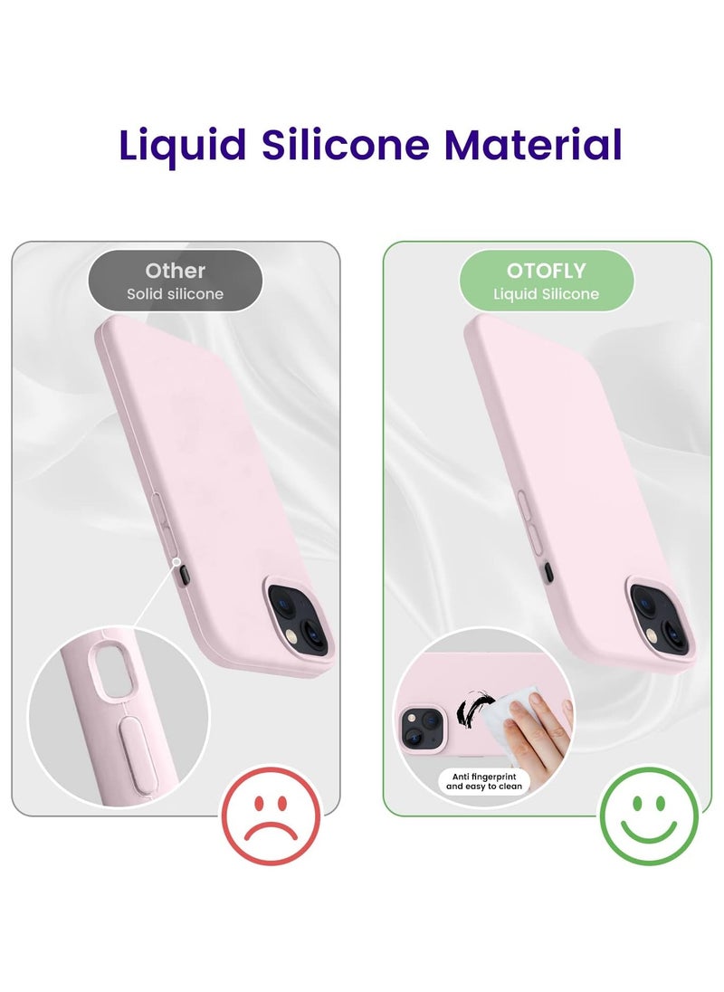 Generic - Silicone Case Compatible with iPhone 13 and iPhone 14, Slim Liquid Silicone, Layers of Soft Gel Rubber Shockproof, Protective Phone Case Cover with TPU Lining Compatible With iPhone 13 and iPhone 14 (Sand Pink) - Image 1