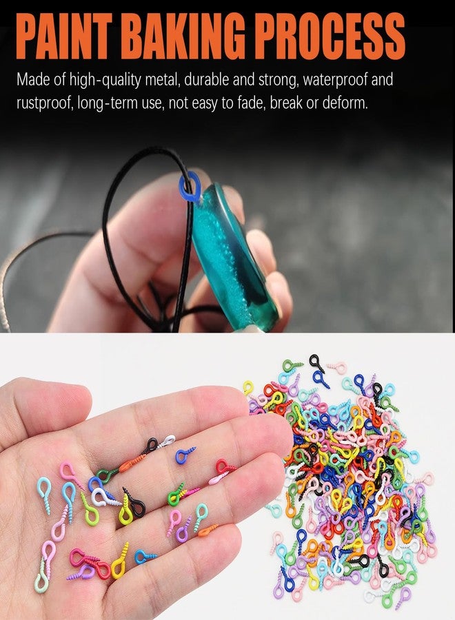 Tanstic 1200Pcs Colorful Screw Eye Pins Kit, 4x8mm 5x10mm Metal Metal Eye Hooks for DIY Crafts Jewelry Making (A Kit) - Image 4