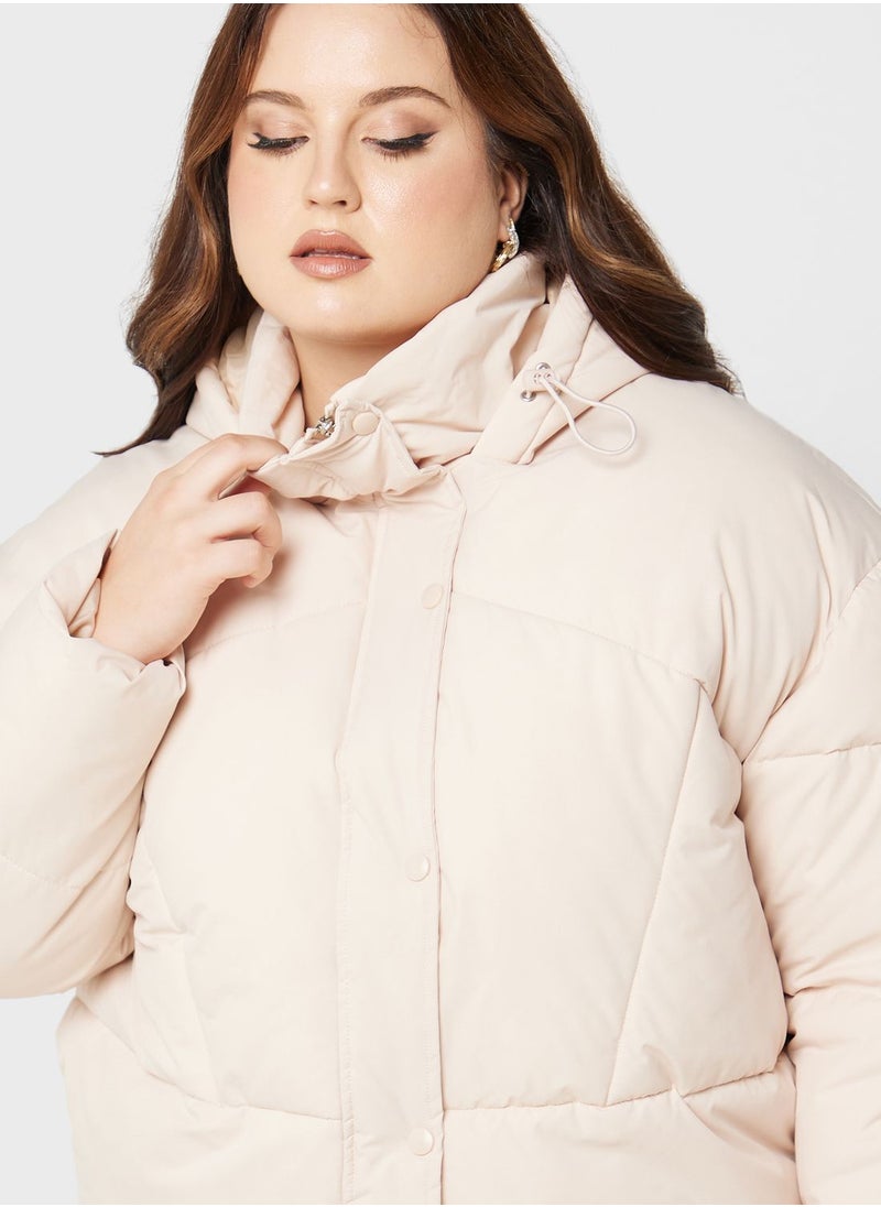 PUBLIC DESIRE - Padded Hood Puffer Jacket Off-White - Image 1