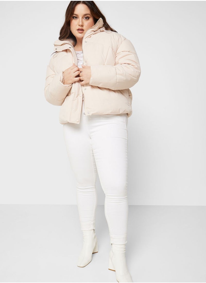 PUBLIC DESIRE - Padded Hood Puffer Jacket Off-White - Image 1