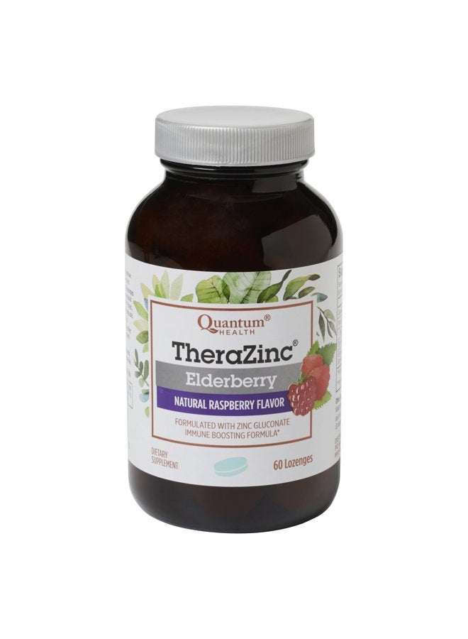 Quantum Health TheraZinc Elderberry Lozenges, Made with Zinc Gluconate for Immune Support, 60 Count - Image 1