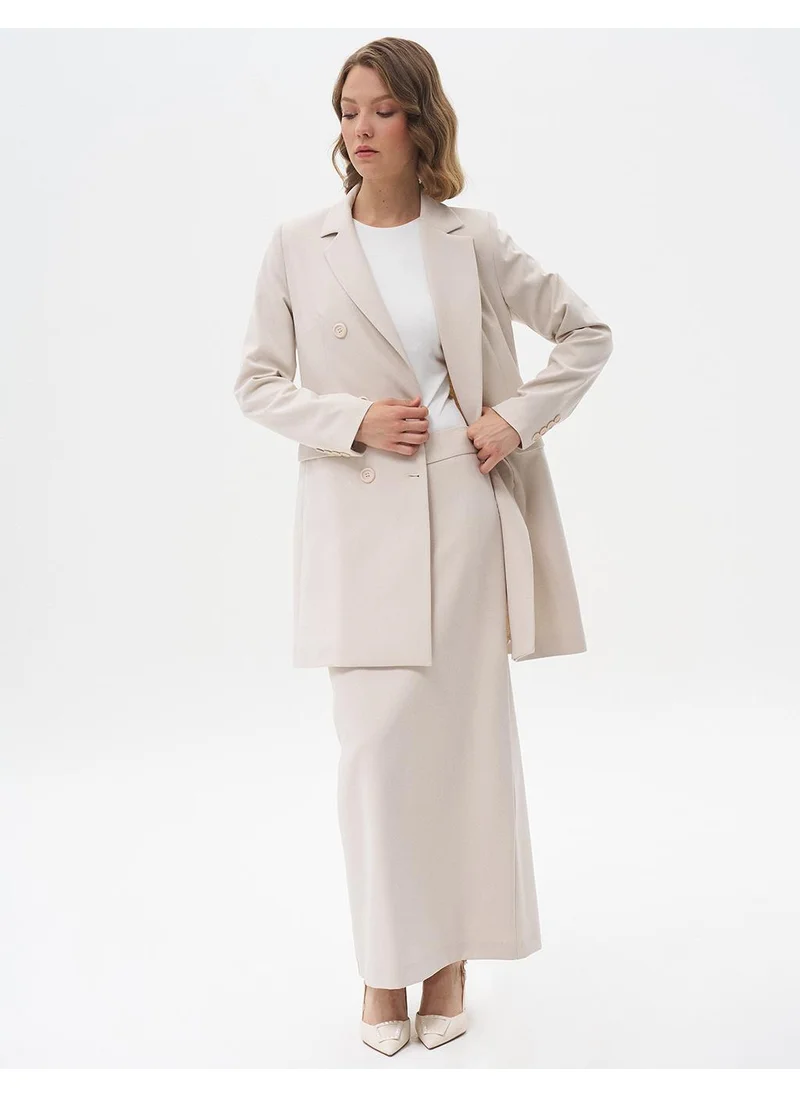 Kayra Skirt with Hidden Slit Detail Stone