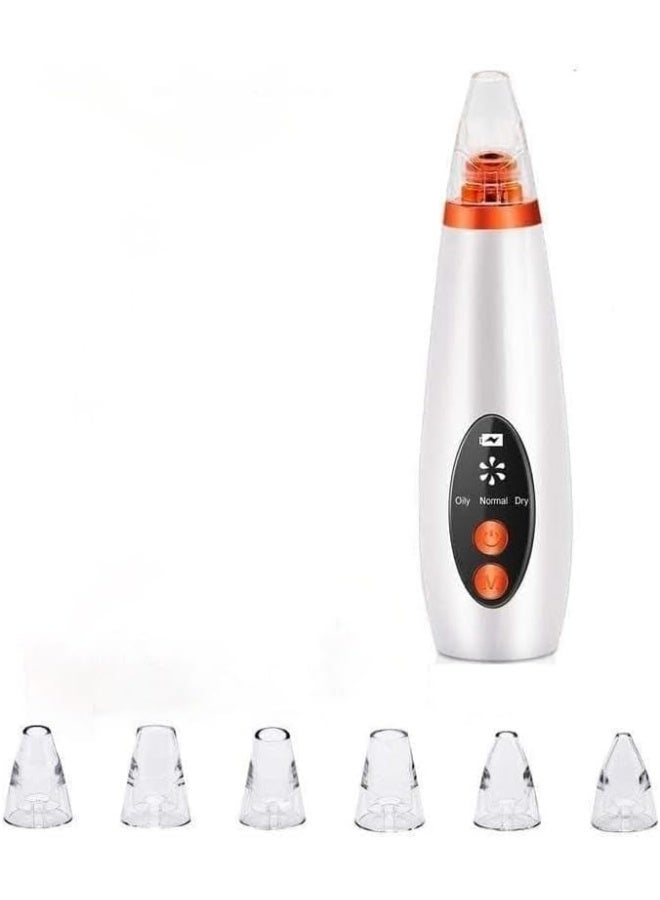 Multifunctional blackhead removal and cleaning device with 6 heads and USB charging - Image 1