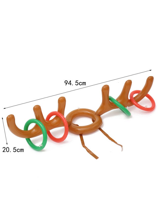 Elk Party Interactive Toy Antler Head Holiday Decoration Inflatable Throwing Head Hoop Antler Ring Toy-Color:Support Customization  - Image 4
