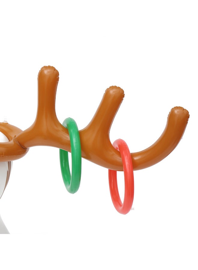 Elk Party Interactive Toy Antler Head Holiday Decoration Inflatable Throwing Head Hoop Antler Ring Toy-Color:Support Customization  - Image 3