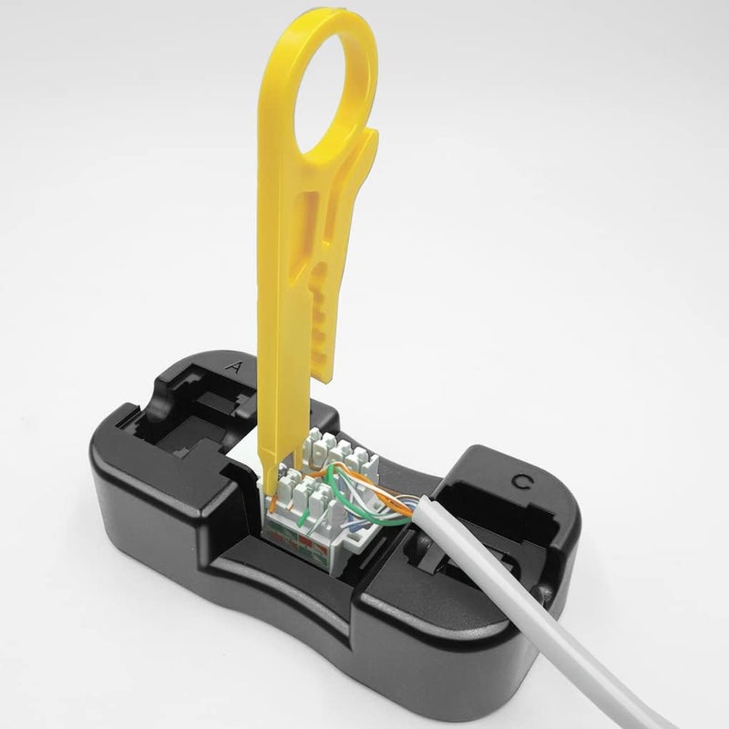 NECABLES 1+1Pack Keystone Jack Punch Down Stand and Small Plastic Punchdown Tool with Stripper - Image 2