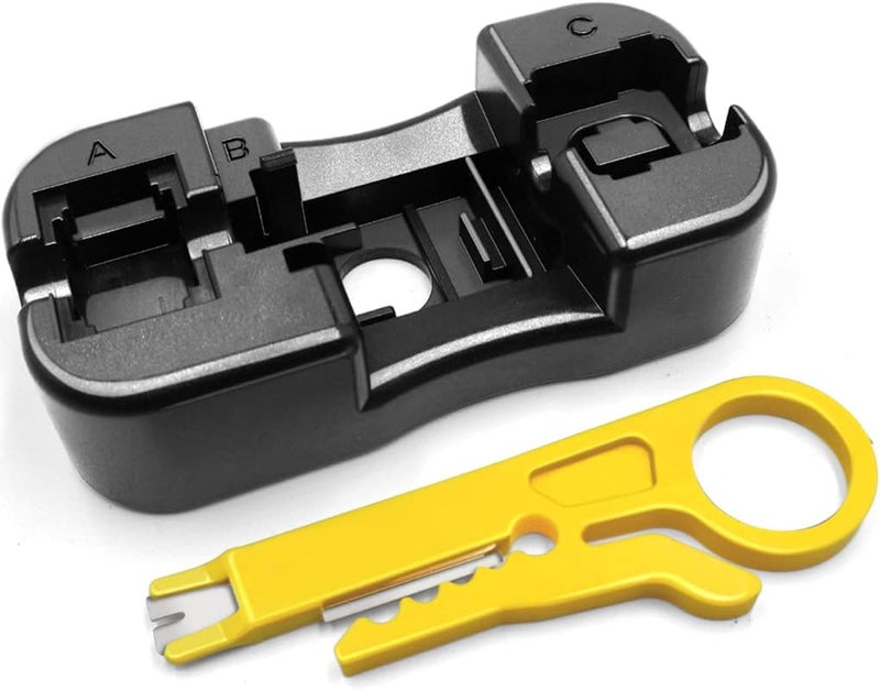 NECABLES 1+1Pack Keystone Jack Punch Down Stand and Small Plastic Punchdown Tool with Stripper - Image 1