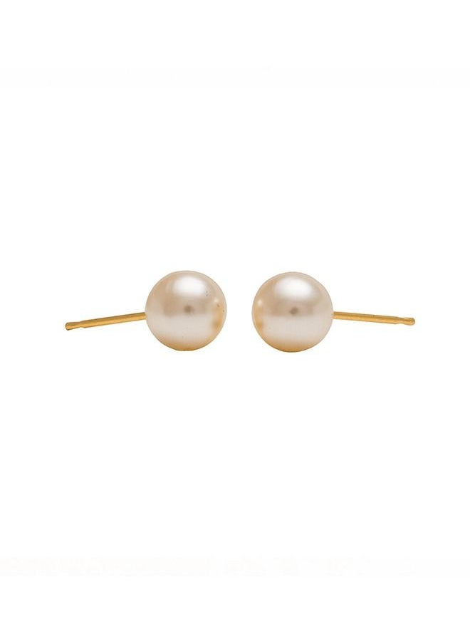 Studex - 7MM White Pearl 24K Pure Gold Plated Ear Studs - Image 1