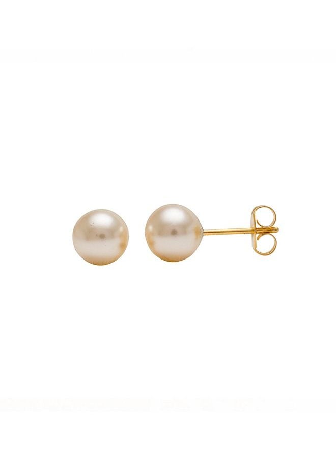 Studex - 7MM White Pearl 24K Pure Gold Plated Ear Studs - Image 1