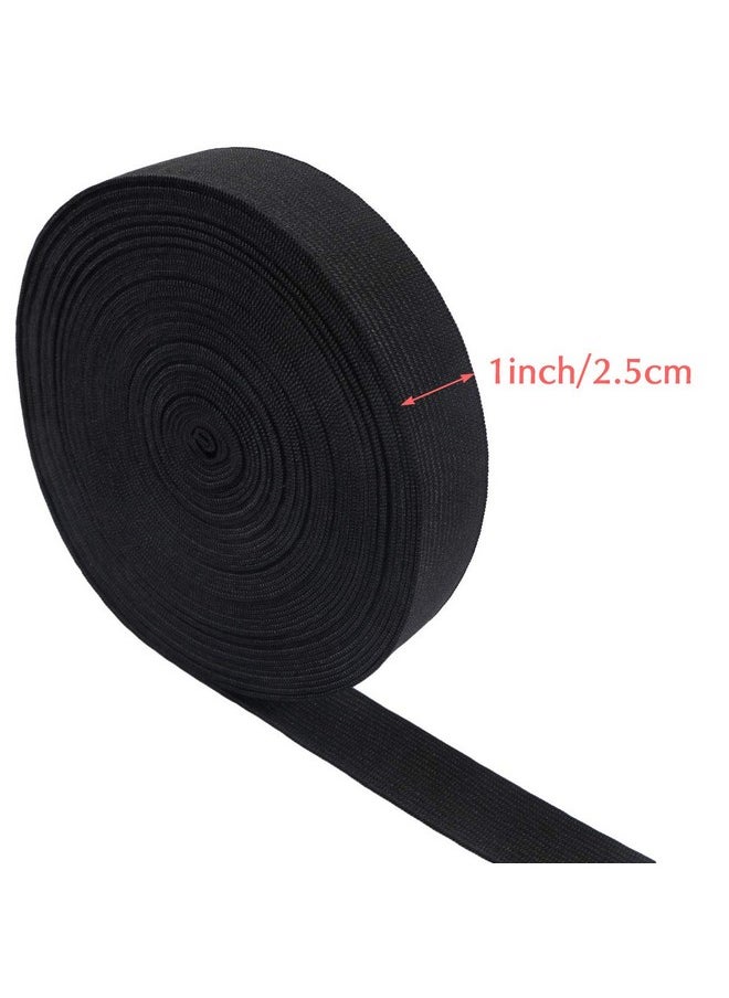 Harapu 1 inch Wide Black Knit Elastic Spool Heavy Stretch High Elasticity Knit Elastic Band for Waistbands Crafts, 10 Yard  - Image 2