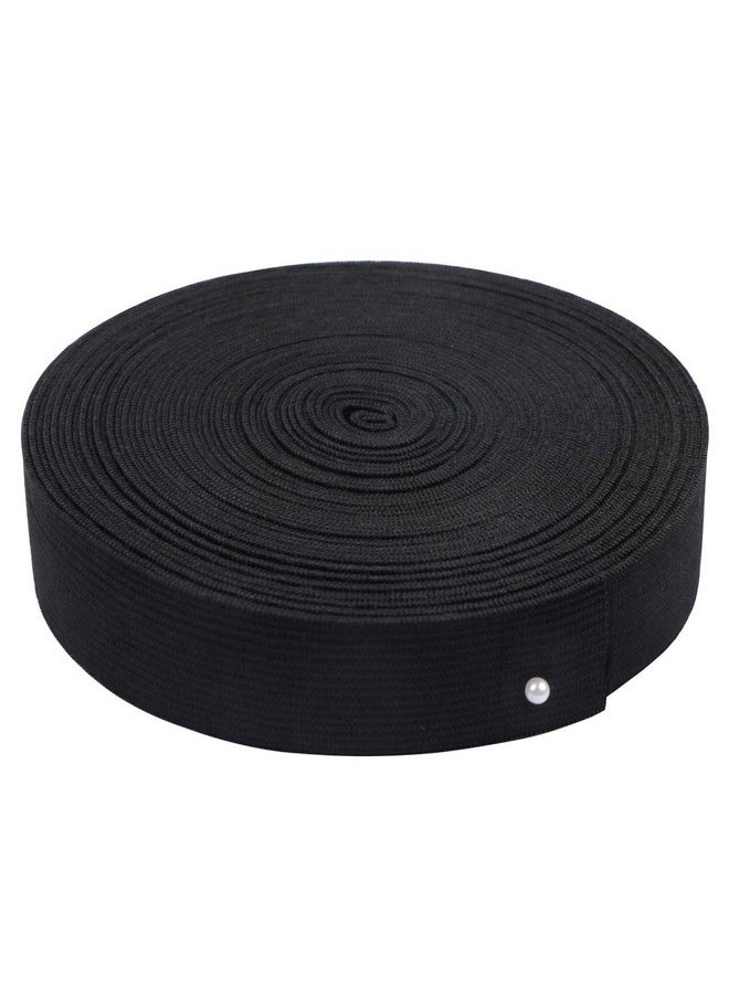 Harapu 1 inch Wide Black Knit Elastic Spool Heavy Stretch High Elasticity Knit Elastic Band for Waistbands Crafts, 10 Yard  - Image 1