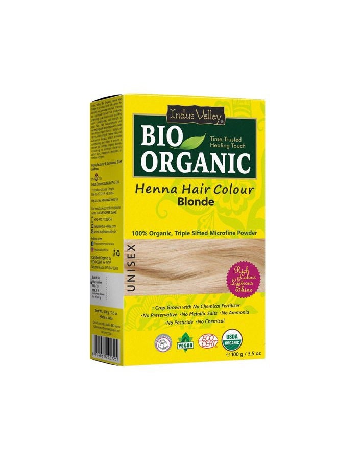 Indus Valley Bio Organic Natural Henna Hair Color For Women Blonde 100gm| 100% Gray Hair Coverage And Long Lasting Hair Dye | Vegan and Cruelty-Free I Herbal Hair Color for All Hair Types - Image 1