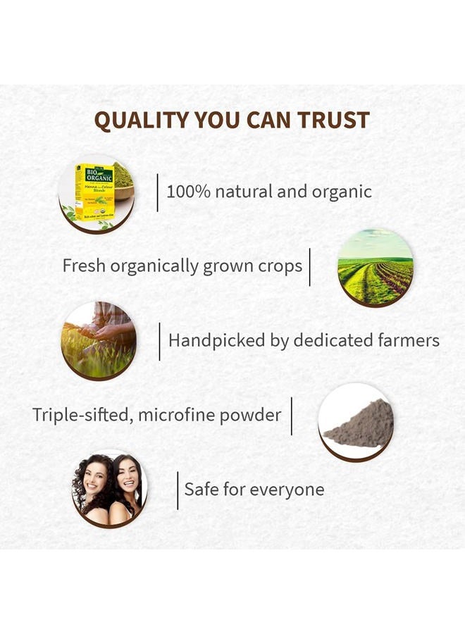 Indus Valley Bio Organic Natural Henna Hair Color For Women Blonde 100gm| 100% Gray Hair Coverage And Long Lasting Hair Dye | Vegan and Cruelty-Free I Herbal Hair Color for All Hair Types - Image 4