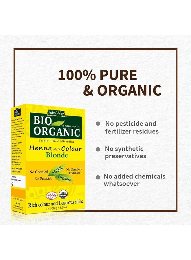 Indus Valley Bio Organic Natural Henna Hair Color For Women Blonde 100gm| 100% Gray Hair Coverage And Long Lasting Hair Dye | Vegan and Cruelty-Free I Herbal Hair Color for All Hair Types - Image 2