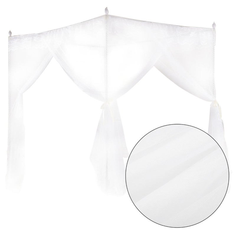 Princess Bed Canopy: Polyester Breathable Mesh Net, 3 Side Openings - Sturdy Durable Lace Design Bed Net for Girls Bedroom & Ladies Bedroom Decor - Image 5
