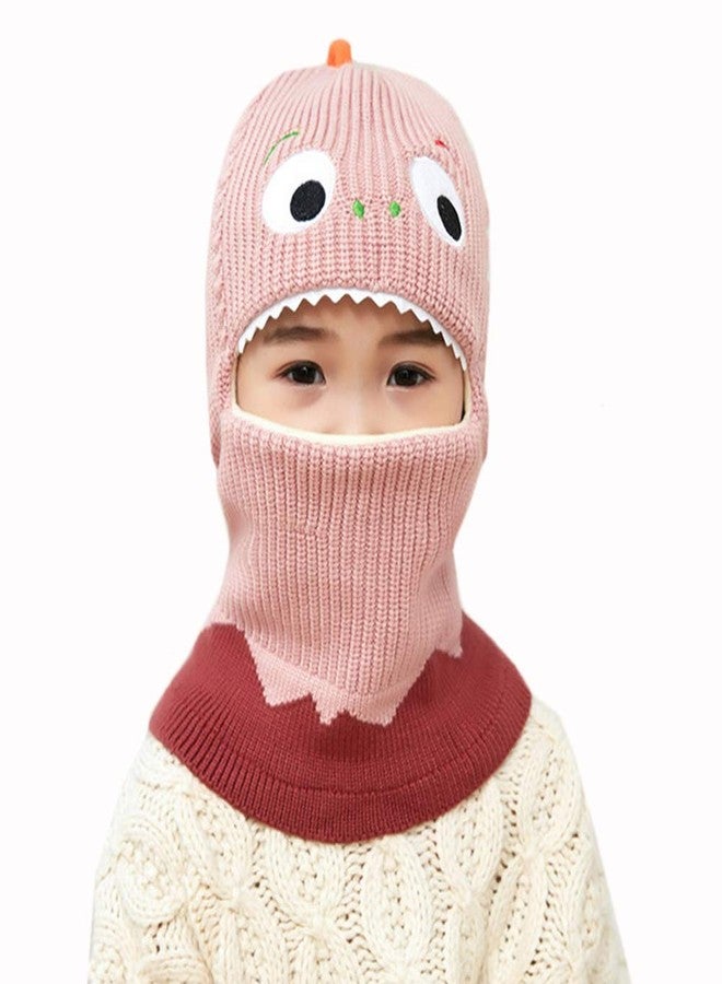 Newfancy Kids Boys Girls Dinosaur Winter Knit Hat Baby Toddler Thick Scarf Earflap Hood Scarves Skull Caps - Image 2